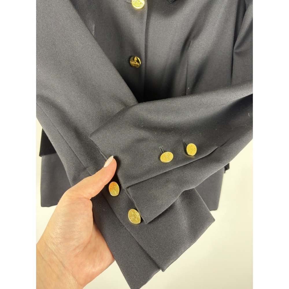Vintage Vivienne Westwood Red Label Wool Black Blazer Velvet Collar 90s SZ 42 - Picture 6 of 11